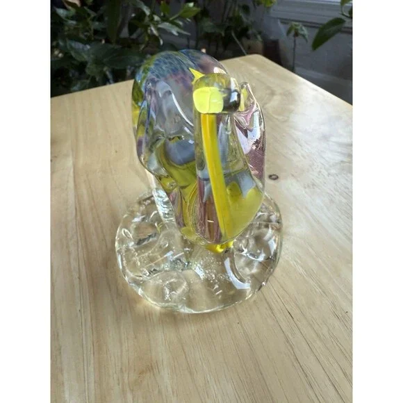 Hand Blown Art Glass Elephant Figurine Paperweight Signed By Artist - Picture 8 of 12